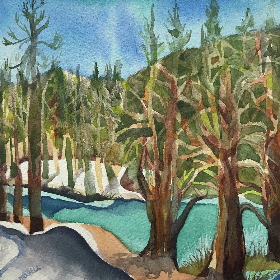 Truckee River Painting - Truckee River Winter by Lynne Bolwell