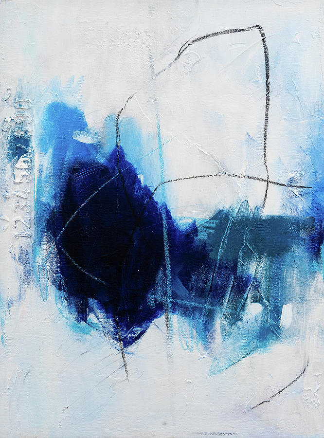 Blue Abstract Painting - True Blue by Julie Ahmad