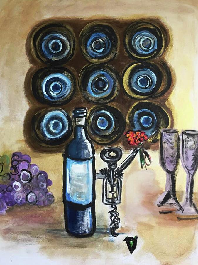 Wine Painting - True Love At Last by Debora Lewis