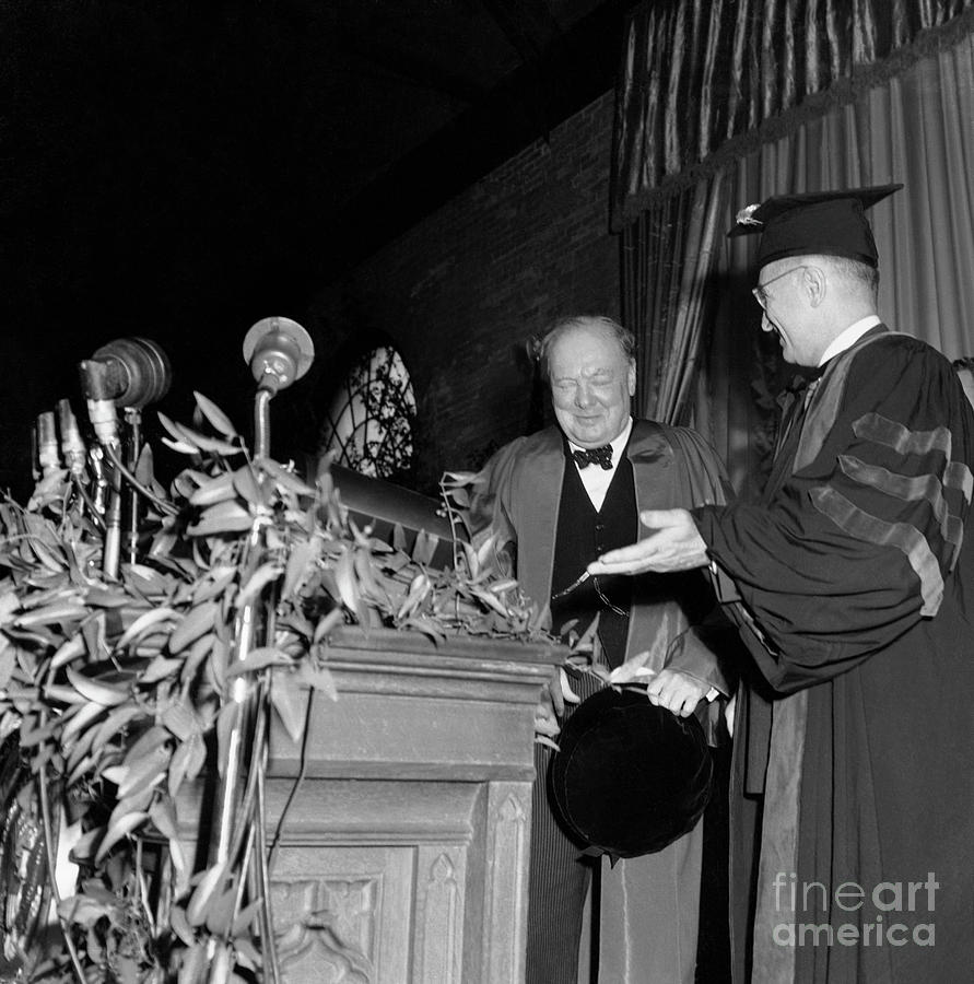 Truman Introduces Churchill Photograph by Bettmann
