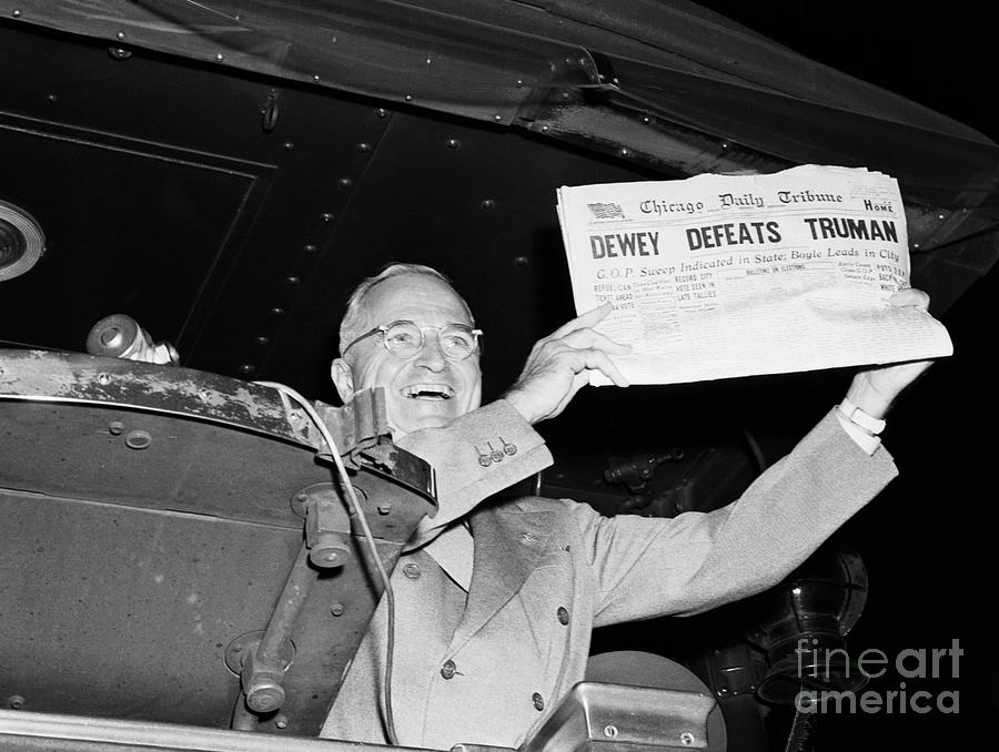 Truman Laughing Over Dewey Defeats Photograph by Bettmann