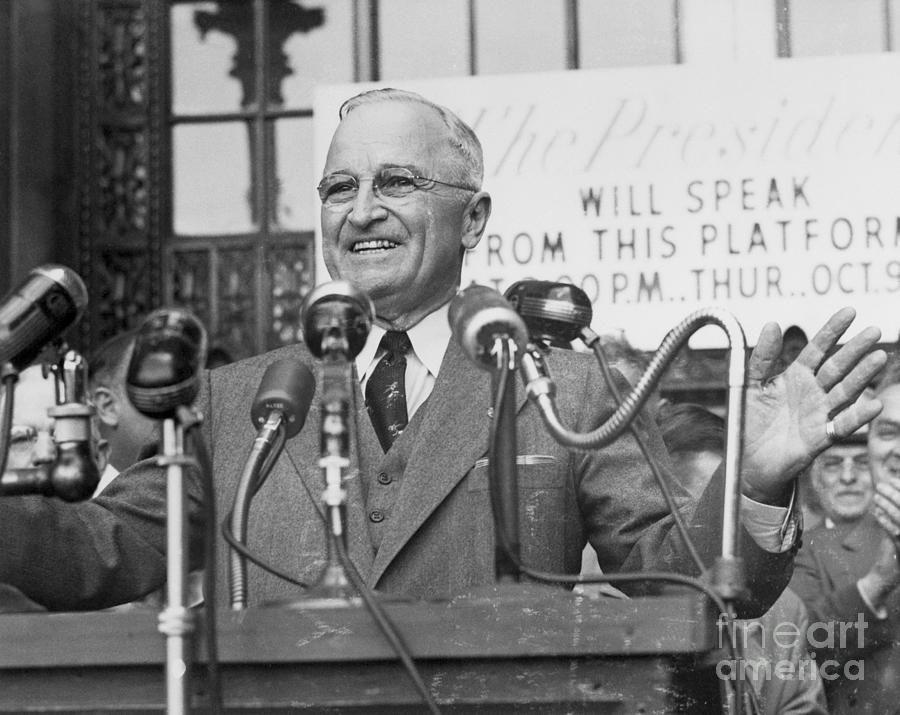 Truman Smiles Greeting Cleveland Photograph by Bettmann