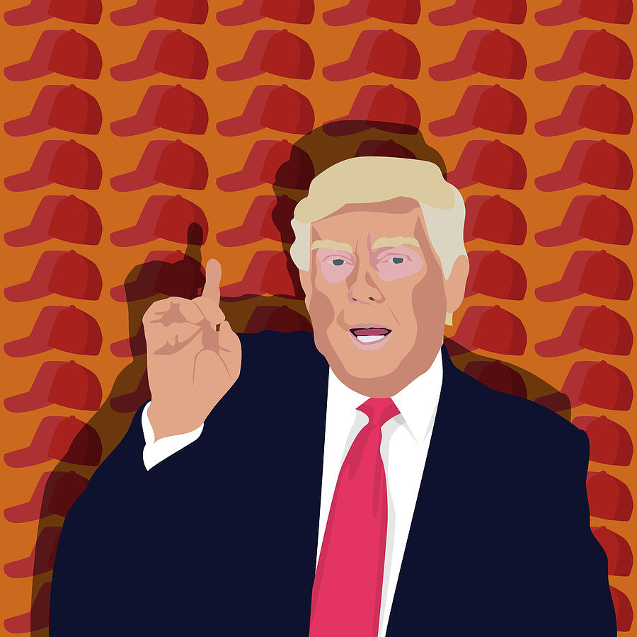 Trump And The Baseball Cap Digital Art by Claire Huntley