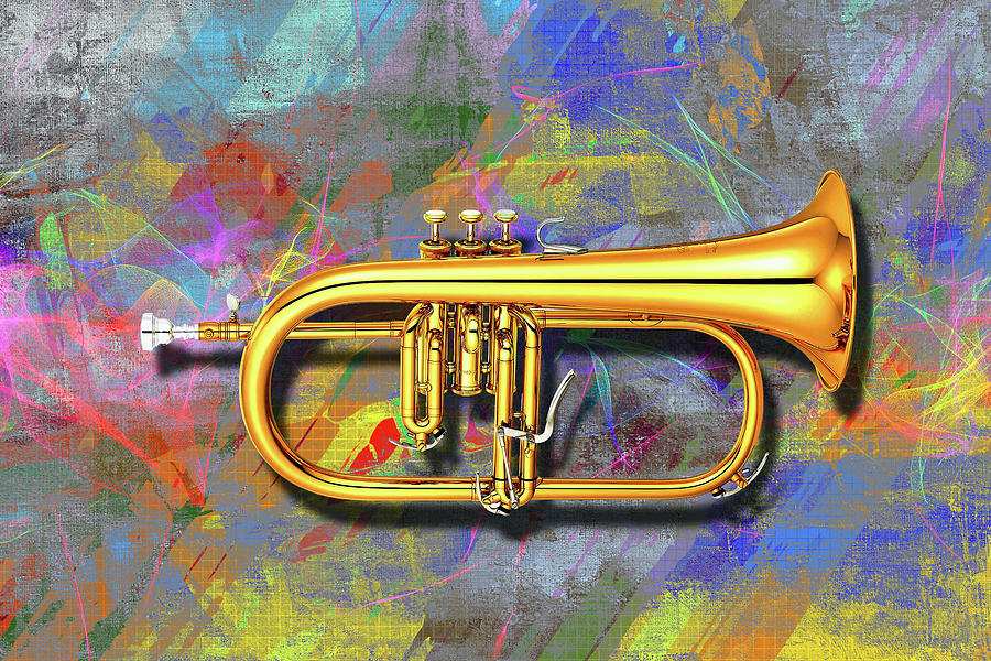 Music Mixed Media - Trumpet by Ata Alishahi