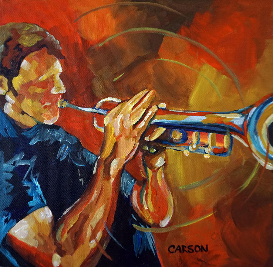 Jazz Painting - Toot Your Own by Susan Carson