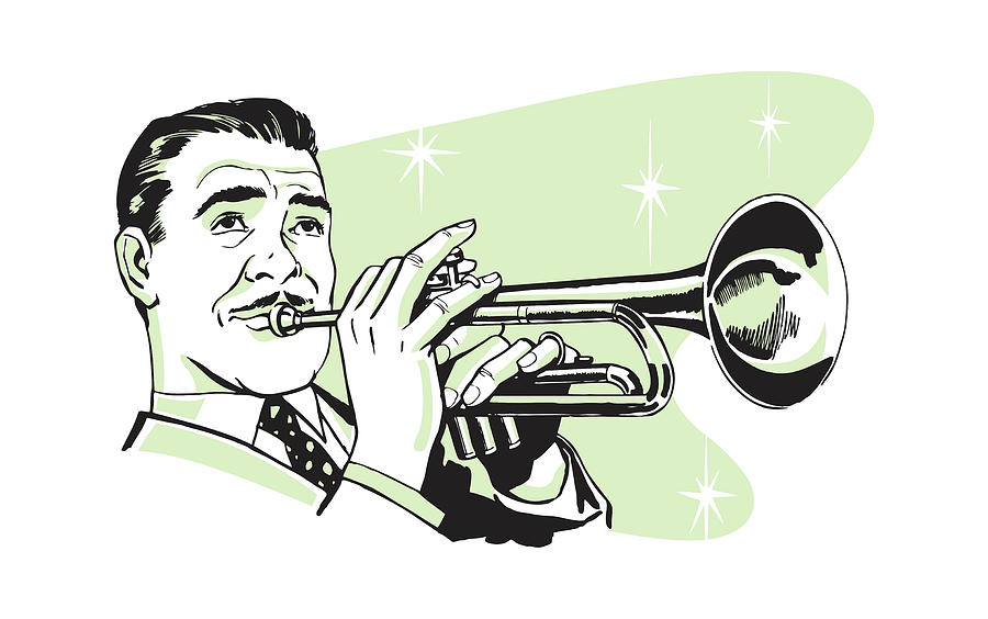 Trumpet Player Drawing by CSA Images - Pixels