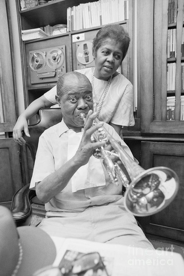 Trumpet Playing Louis Armstrong Photograph by Bettmann | Fine Art America