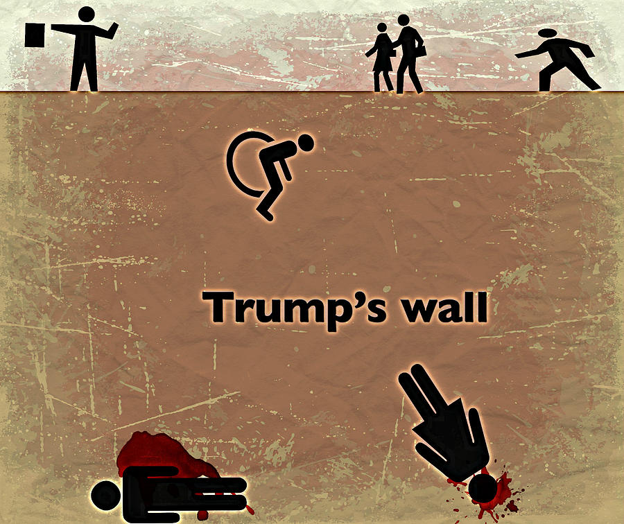 Wall Digital Art - Trumps Wall by Robert Frank Gabriel