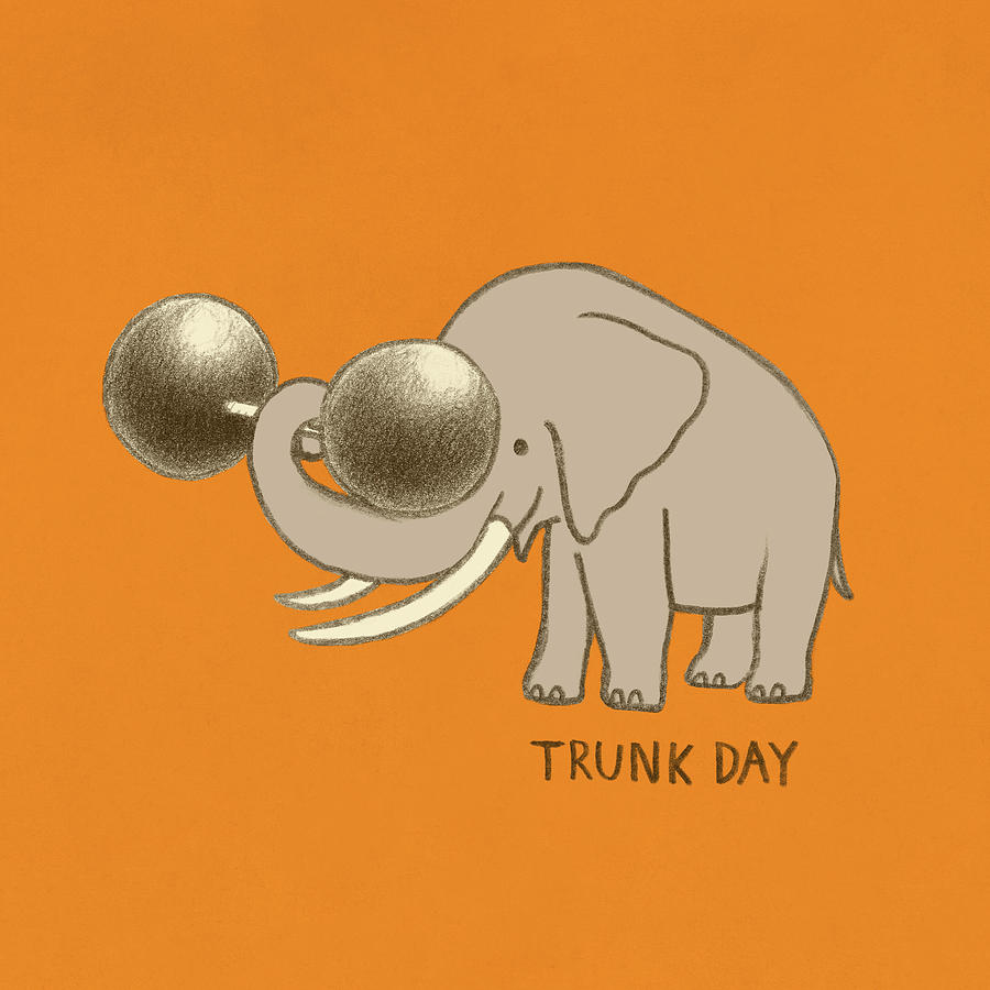 Animal Drawing - Trunk Day by Eric Fan