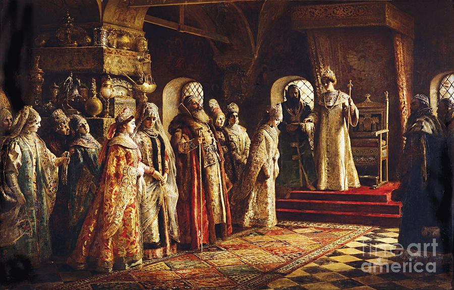 Tsar Alexei Mikhailovich Choosing Drawing by Heritage Images
