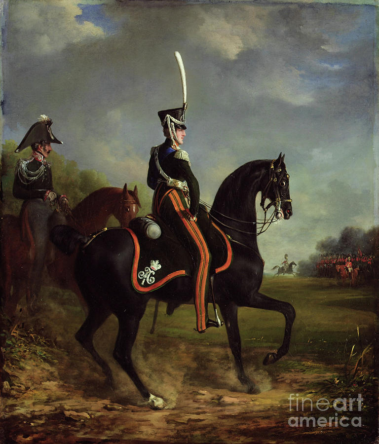 Tsar Nicholas I Of Russia, When Grand Duke, Riding In Hyde Park Painting by Alexander Ivanovich Sauerweid