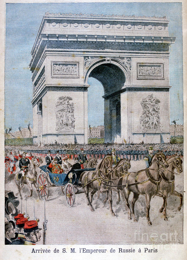 Tsar Nicholas II Arrives In Paris Drawing by Print Collector