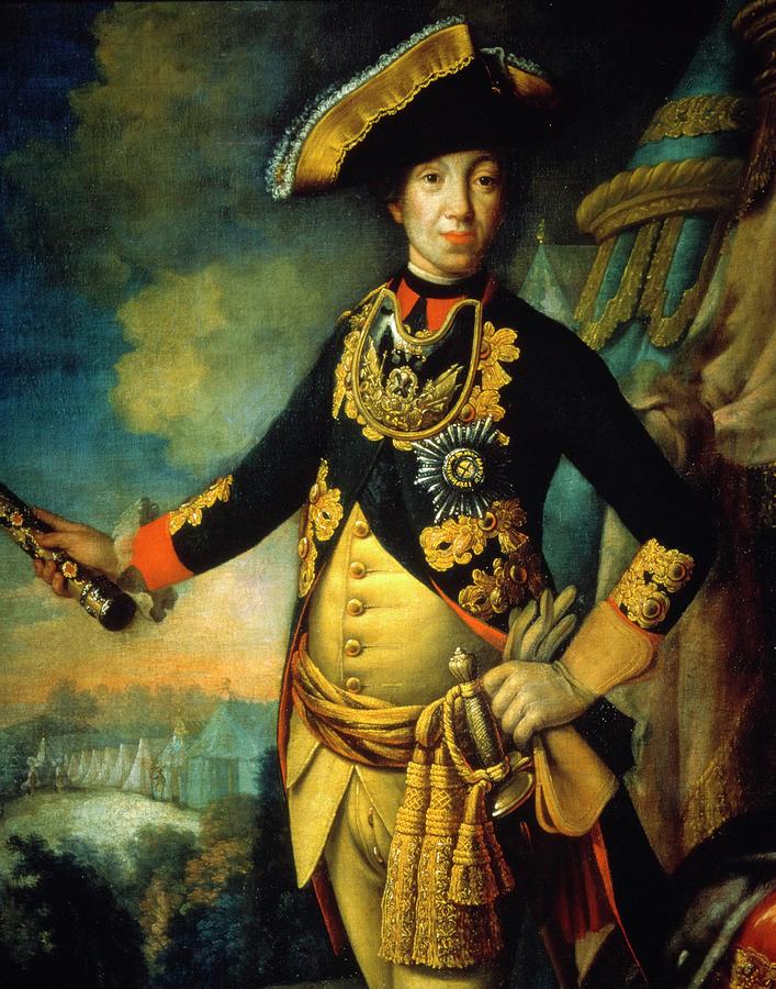 Tsar Peter III 1728-62 by unknown artist, ca 1760 Oil on canvas. anonymous. PEDRO III. Painting by Album