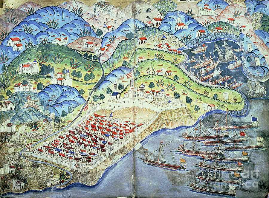 Tsm H.1608 View Of Nice, From The suleymanname Painting by Nasuh Al-silahi