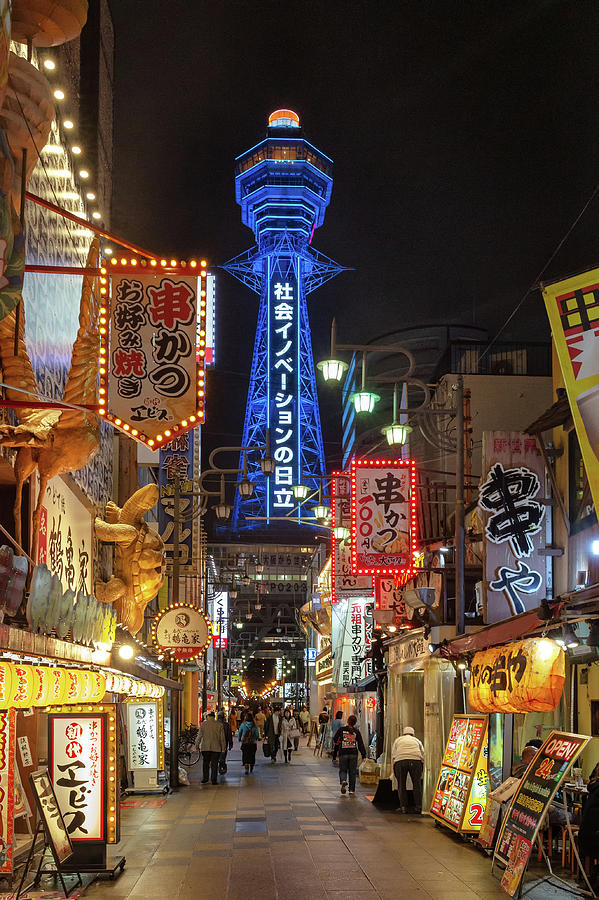 Tsutenkaku Tower Osaka at night 21 Photograph by Alex Mironyuk - Pixels