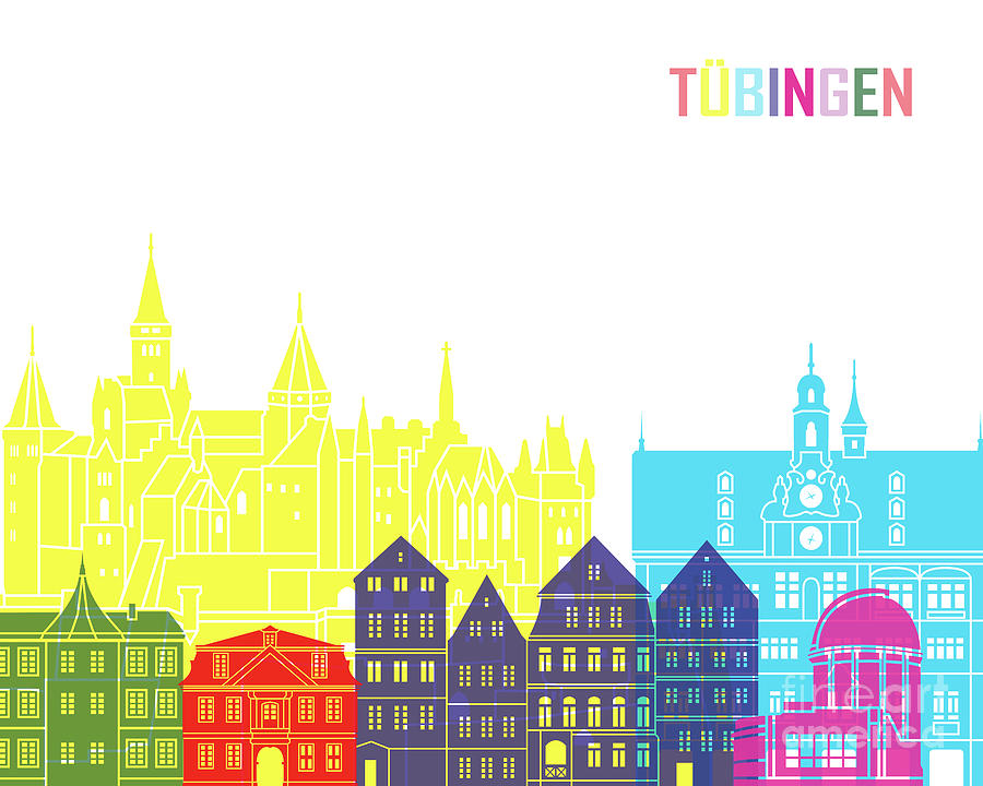 Tubingen skyline pop in editable vector by Pablo Romero Tubingen skyline pop in editable vector by Pablo Romero