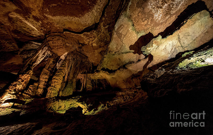 Tuckaleechee Caverns Stalagmites and Cave Bear Shadow Photograph by David Oppenheimer