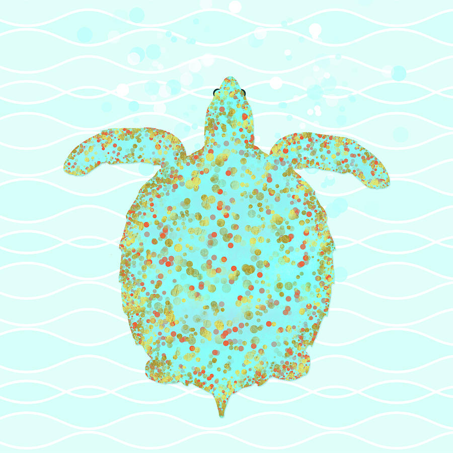 Animal Digital Art - Tucker Turtle by Tina Lavoie