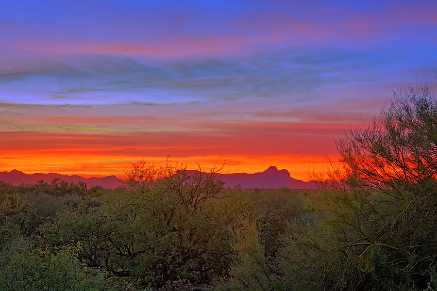 Sunset Photograph - Tucson Sunset h55 by Mark Myhaver