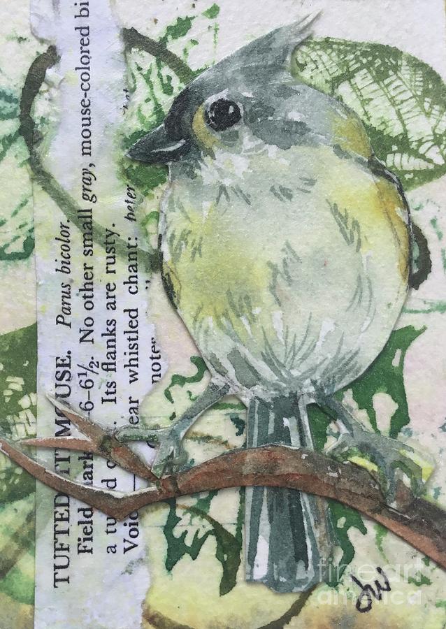 Tufted Titmouse Mixed Media by Diane Wallace
