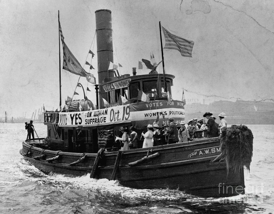 Tugboat With Womens Suffrage Banners Photograph by Bettmann
