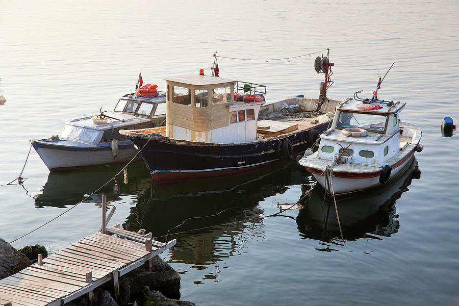 Turkey Digital Art - Tugboats Docked At Pier by Henglein And Steets