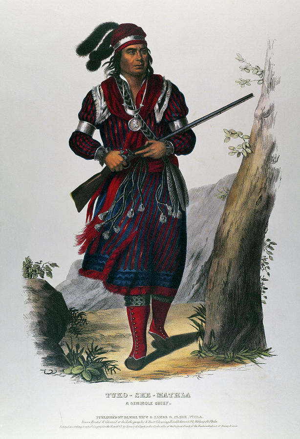 Tuko-see-mathla (seminole Chief)by King Drawing by Charles Bird King Tuko-see-mathla (seminole Chief)by King Drawing by Charles Bird King