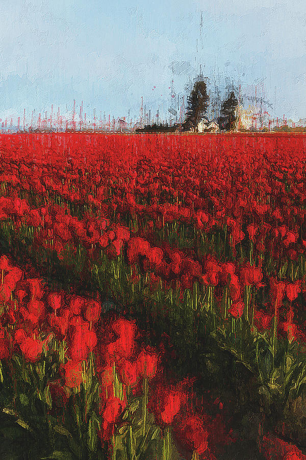 Tulip Fields - 03 Painting by AM FineArtPrints