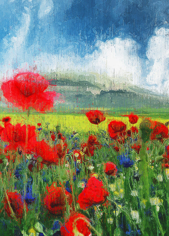 Tulip Fields - 04 Painting by AM FineArtPrints