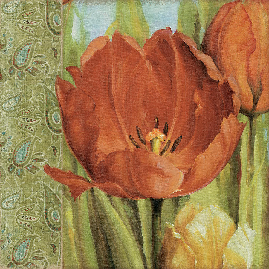 Tulip Paisley I Painting by Lisa Audit