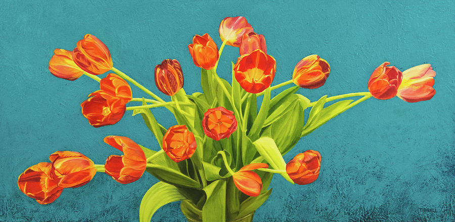 Tulip Tango Painting by Deborah Tidwell Artist