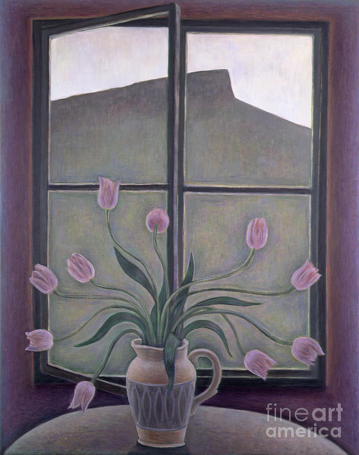 Tulips And Crag Painting by Ruth Addinall