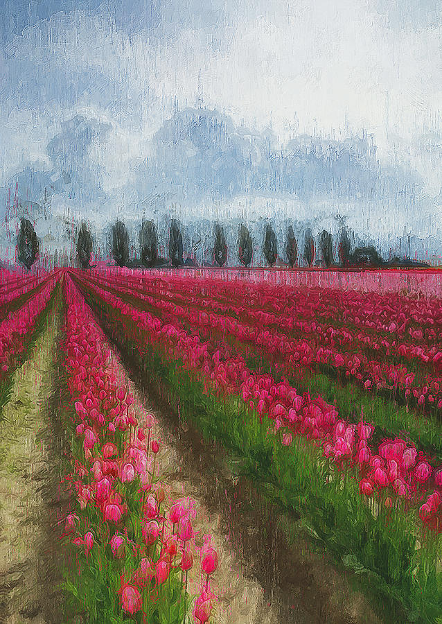 Tulip Fields - 07 Painting by AM FineArtPrints