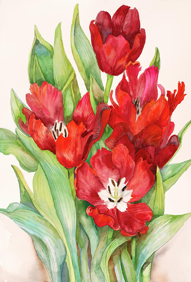 Tulips Opening Up Painting by Joanne Porter | Fine Art America