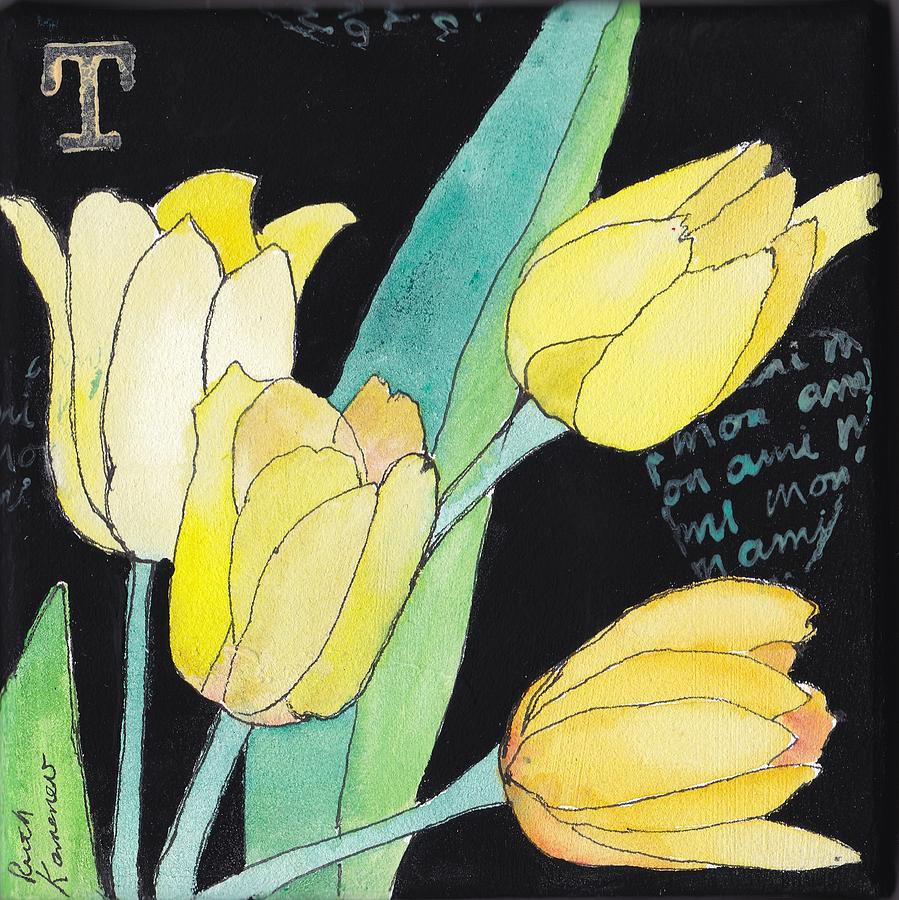 Tulips Painting by Ruth Kamenev