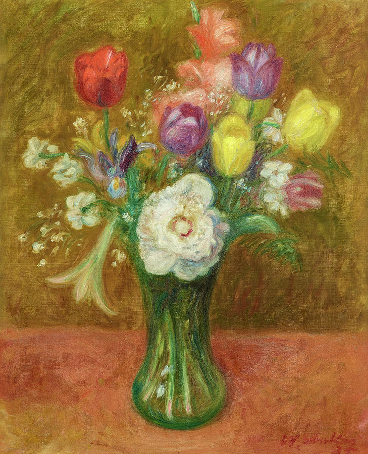 William James Glackens Painting - Tulips by William Glackens