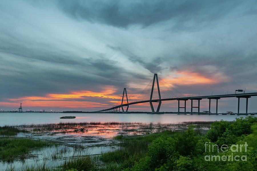 Sunset Photograph - Tumultuous Storm Clouds over Charleston South Carolina by Dale Powell