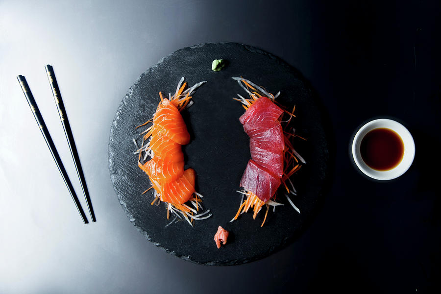 Tuna And Salmon Sashimi japan Photograph by Albert Gonzalez