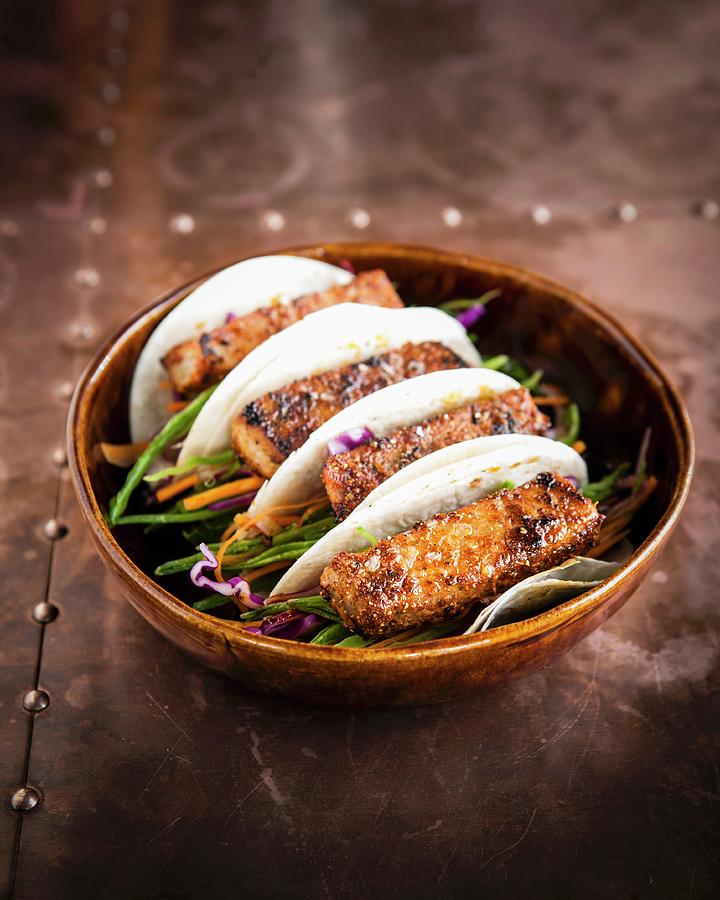 Tuna Fish Tacos At The Charango Restaurant, Cape Town, South Africa Photograph by Great Stock!