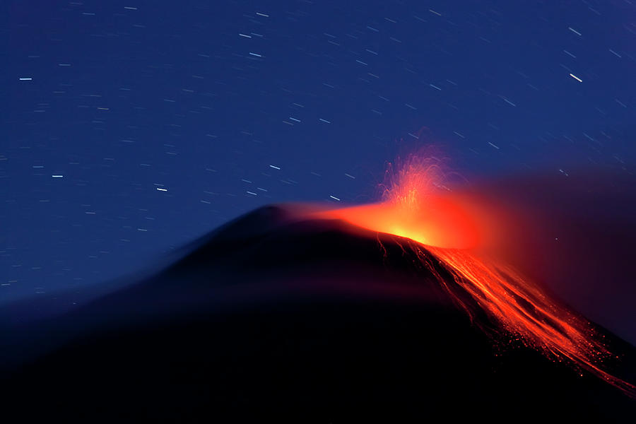 Tungurahua Volcano With Lava Flow Photograph by Peter Adams