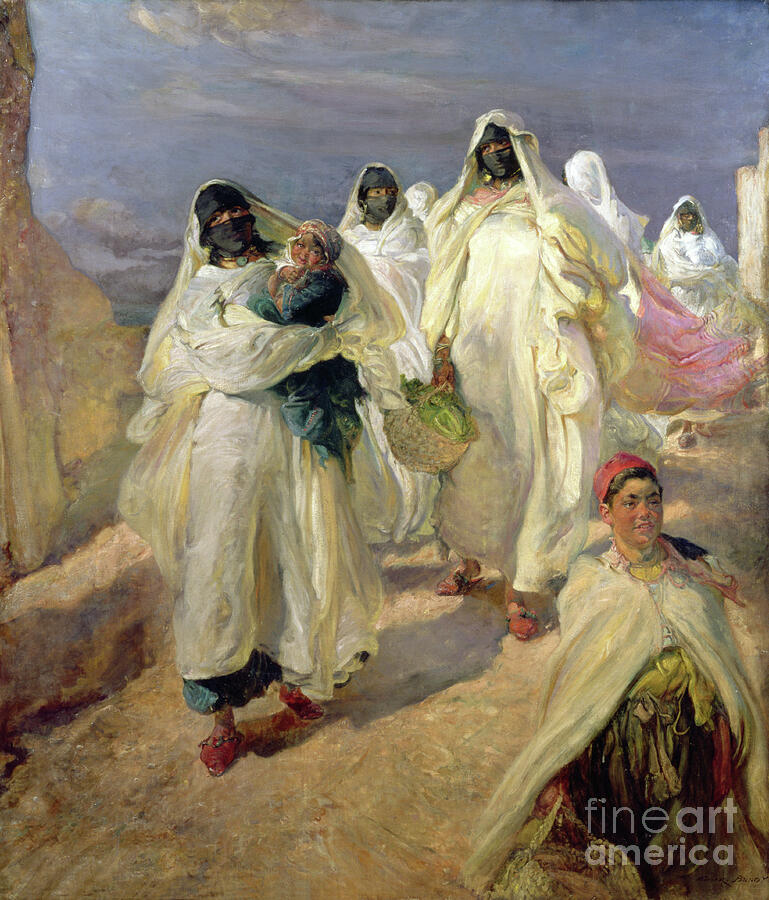 Tunisian Women Painting by Edgar Bundy Tunisian Women Painting by Edgar Bundy