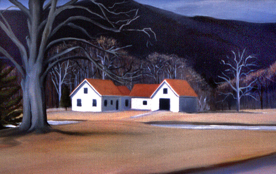 Tunnel Farmhouse at Rumney Depot New Hampshire Painting by Nancy Griswold