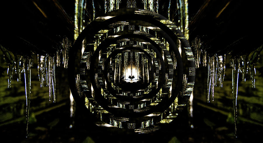 Tunnel Icicles Reflection Circles Digital Art by Pelo Blanco Photo