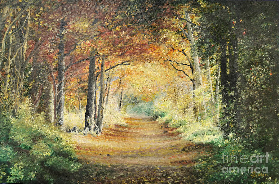 Tunnel in Wood Painting by Sorin Apostolescu
