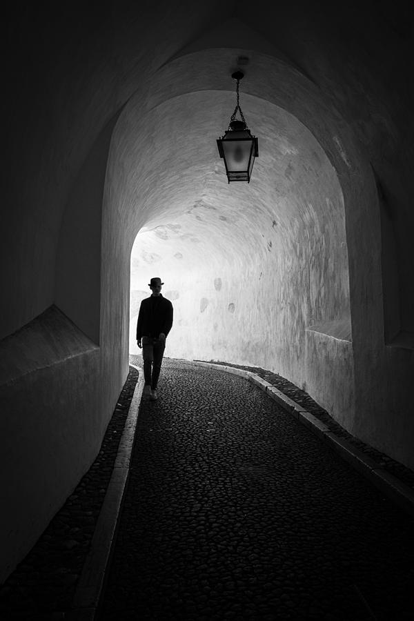 Black Photograph - Tunnel Man by Richie Hatch