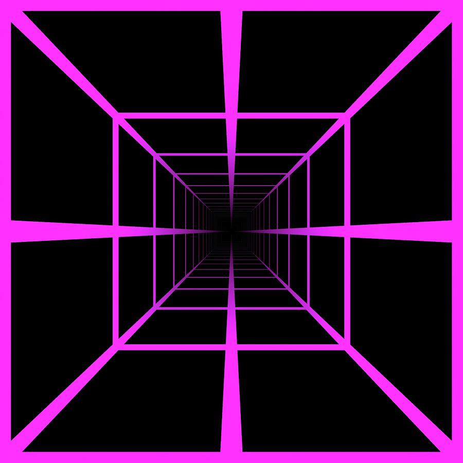 Tunnel Optical Illusion Pink Digital Art by Don Northup