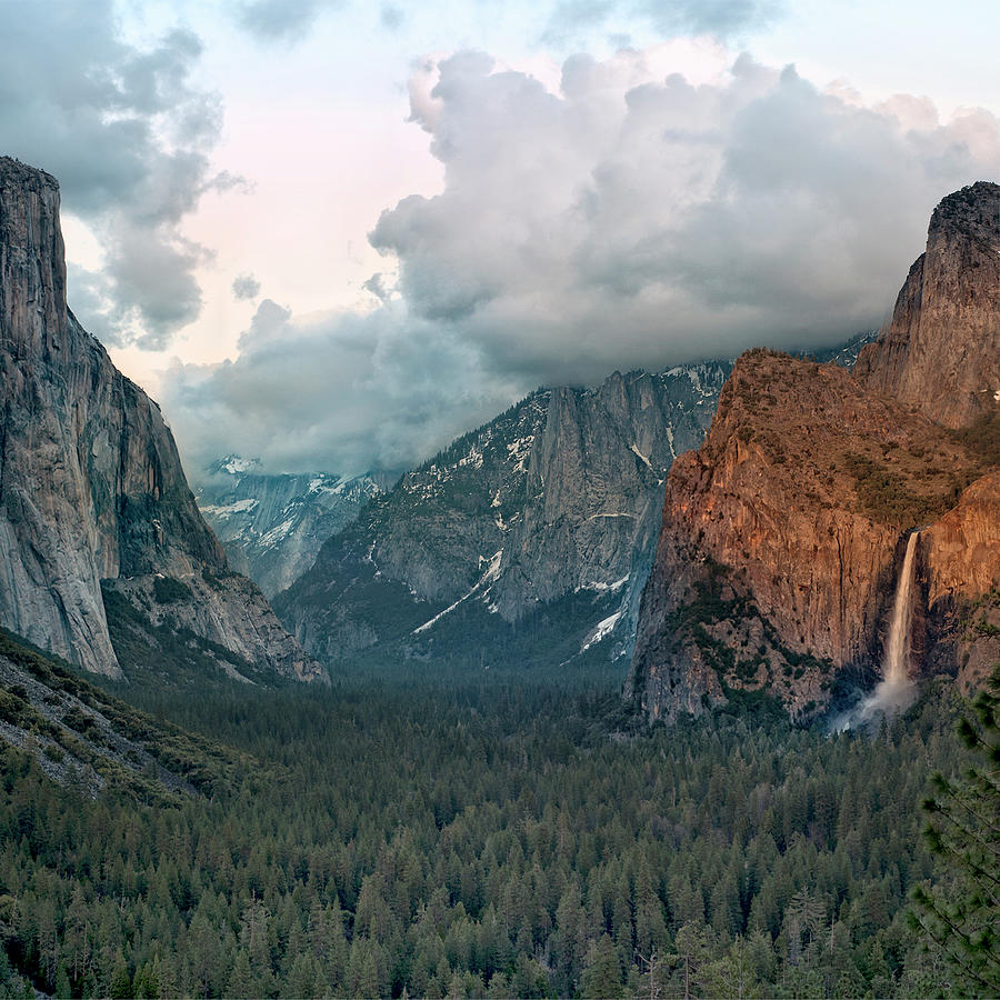 Tunnel View Yosemite Clouds Obscuring Photograph by Trina Dopp Photography