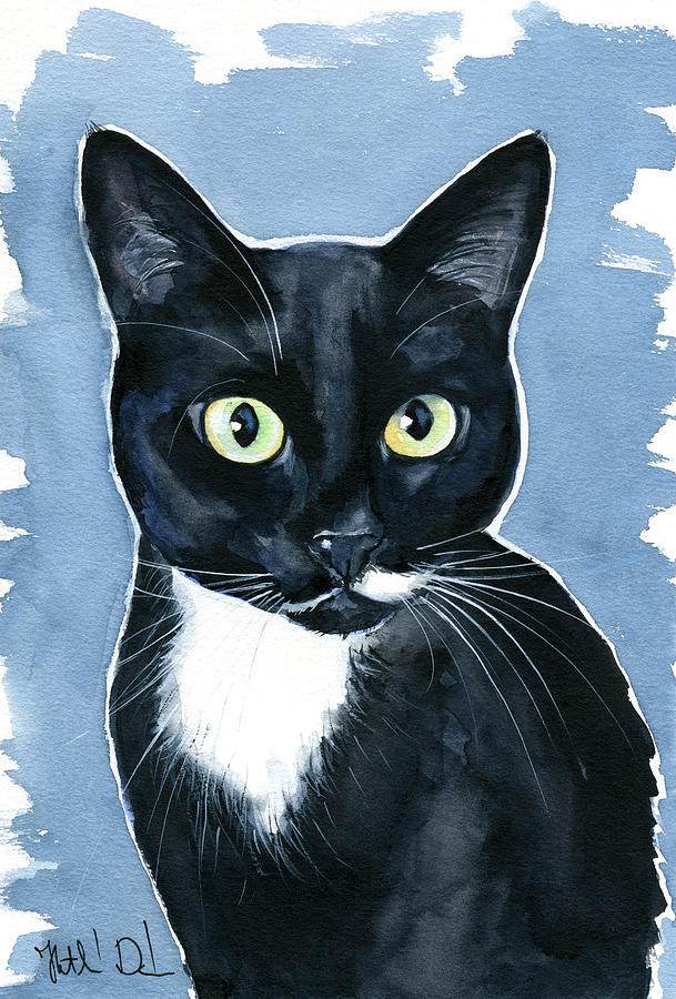 Cat Painting - Turhapuro Tuxedo Cat Painting by Dora Hathazi Mendes