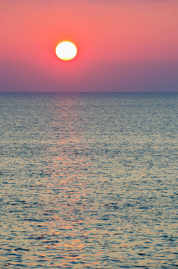 Turkey, Aegean Sea Horizon At Sunset Photograph by Tetra Images
