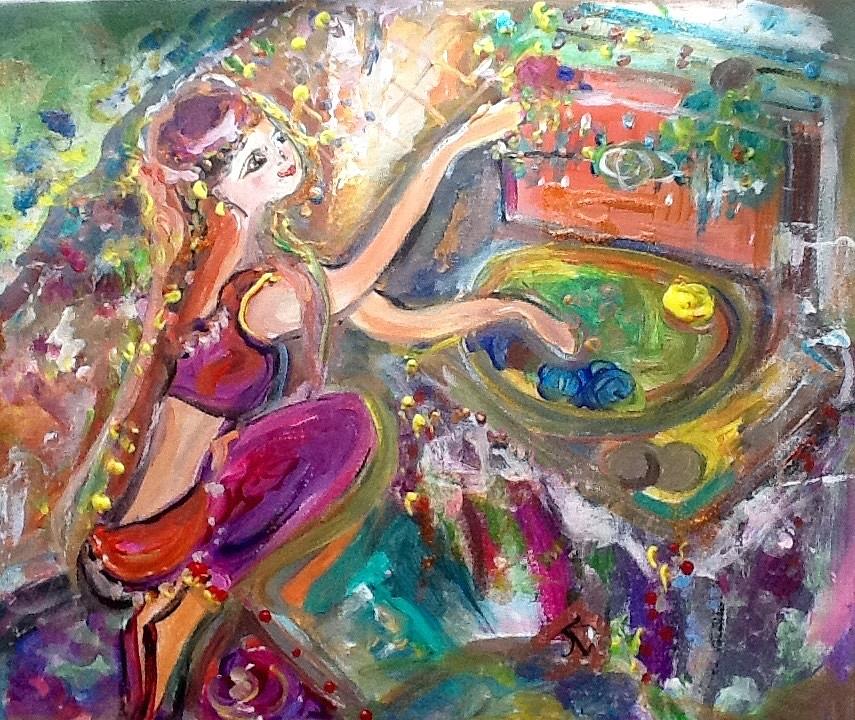 Turkish box with dancer  Painting by Judith Desrosiers